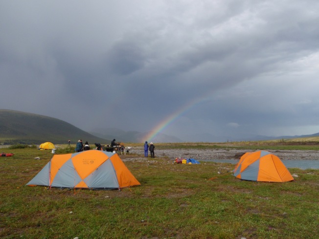 First camp near Margaret Lake, and a first taste of Firth weather